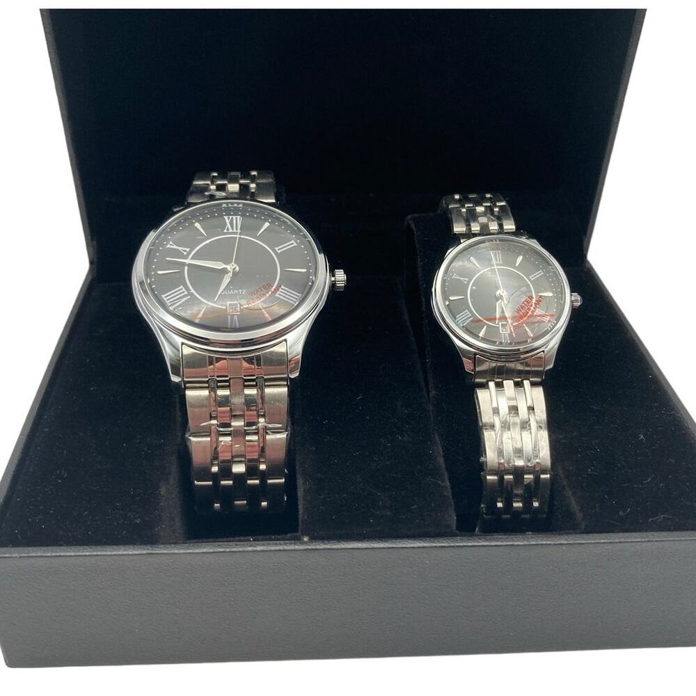 Longbo His & Hers Quartz Watch Set-Roman Numeral-NIB - Fresh Batteries - WR